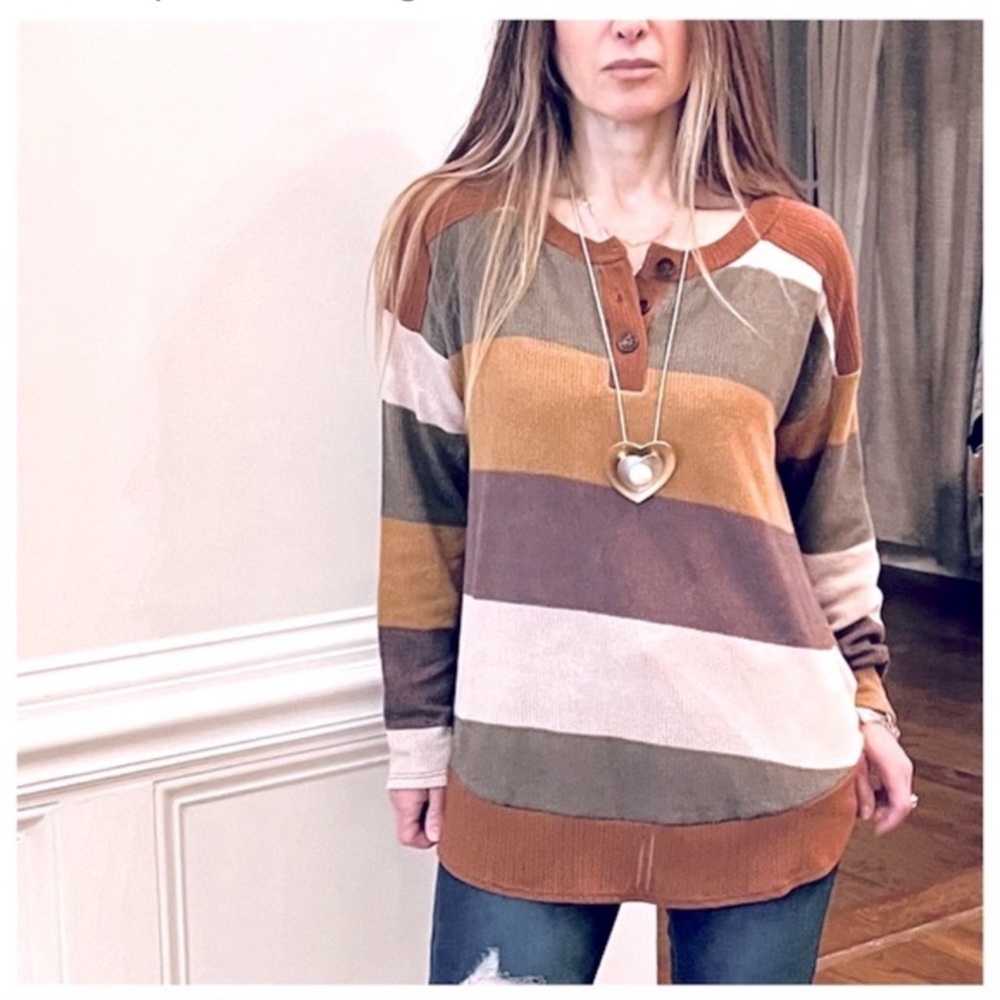 Color Block Tunic Top